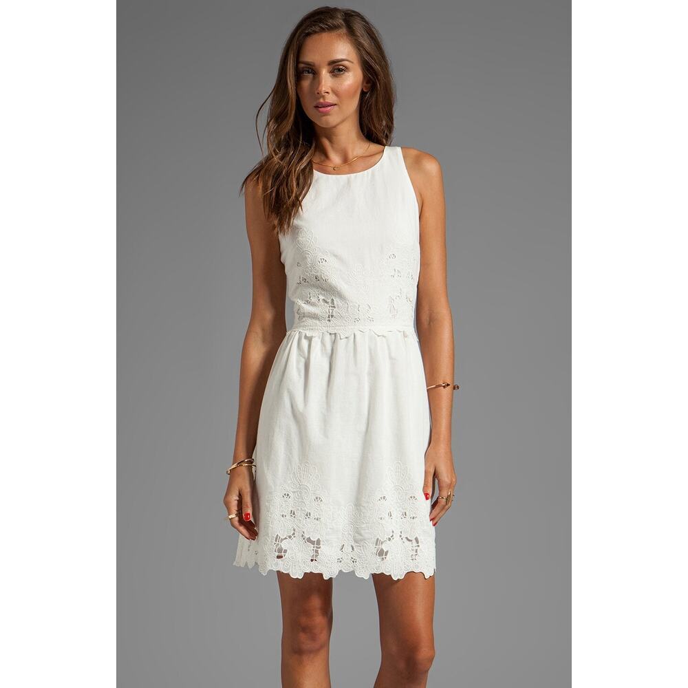 DV Dolce Vita Small Lianna Frost Sunflower Lace Dress White Cotton Sleeveless